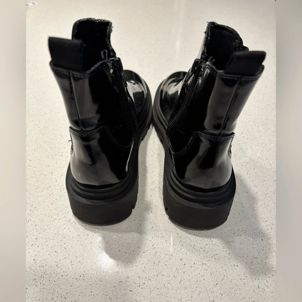 Zara Patent Leather boots, Size 4